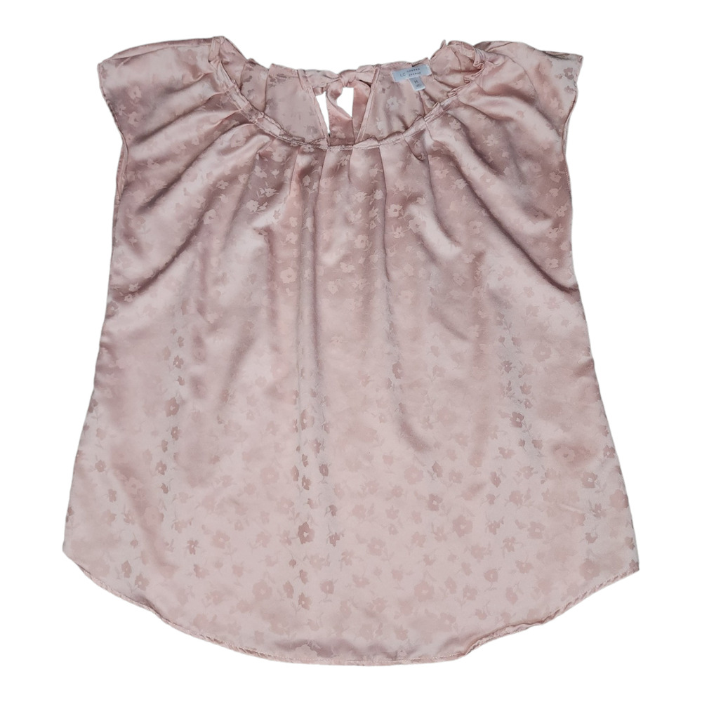 EUC LC Lauren Conrad Women's Pink Animal Pleated Scoop Neck M